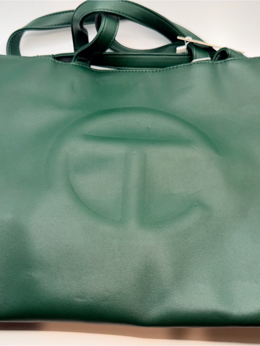 Telfar medium feaux  Leather Tote Bag with Embossed Logo
